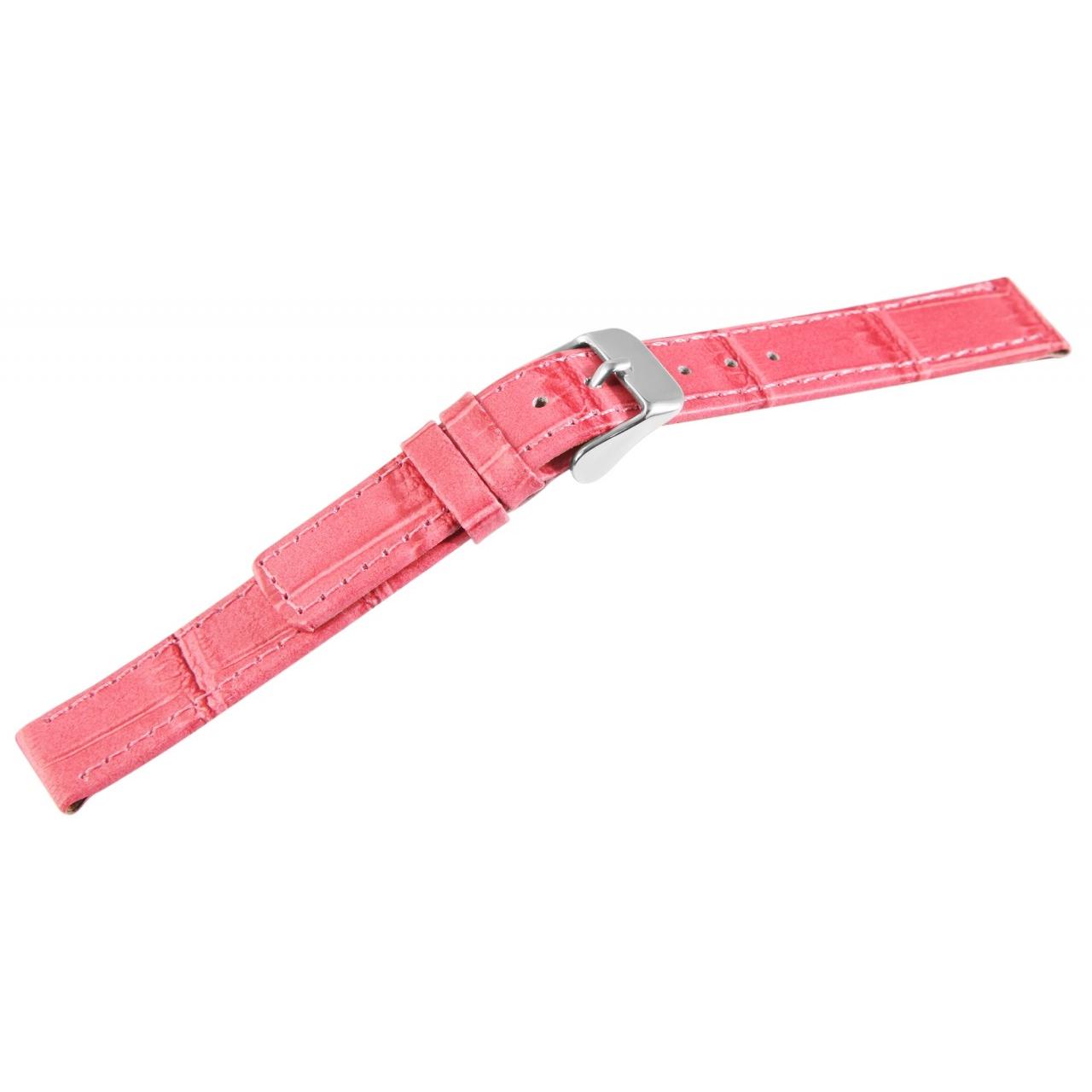Mestre Artesão® Bracelete de Reloj em Couro Genuíno Rosa - 16mm