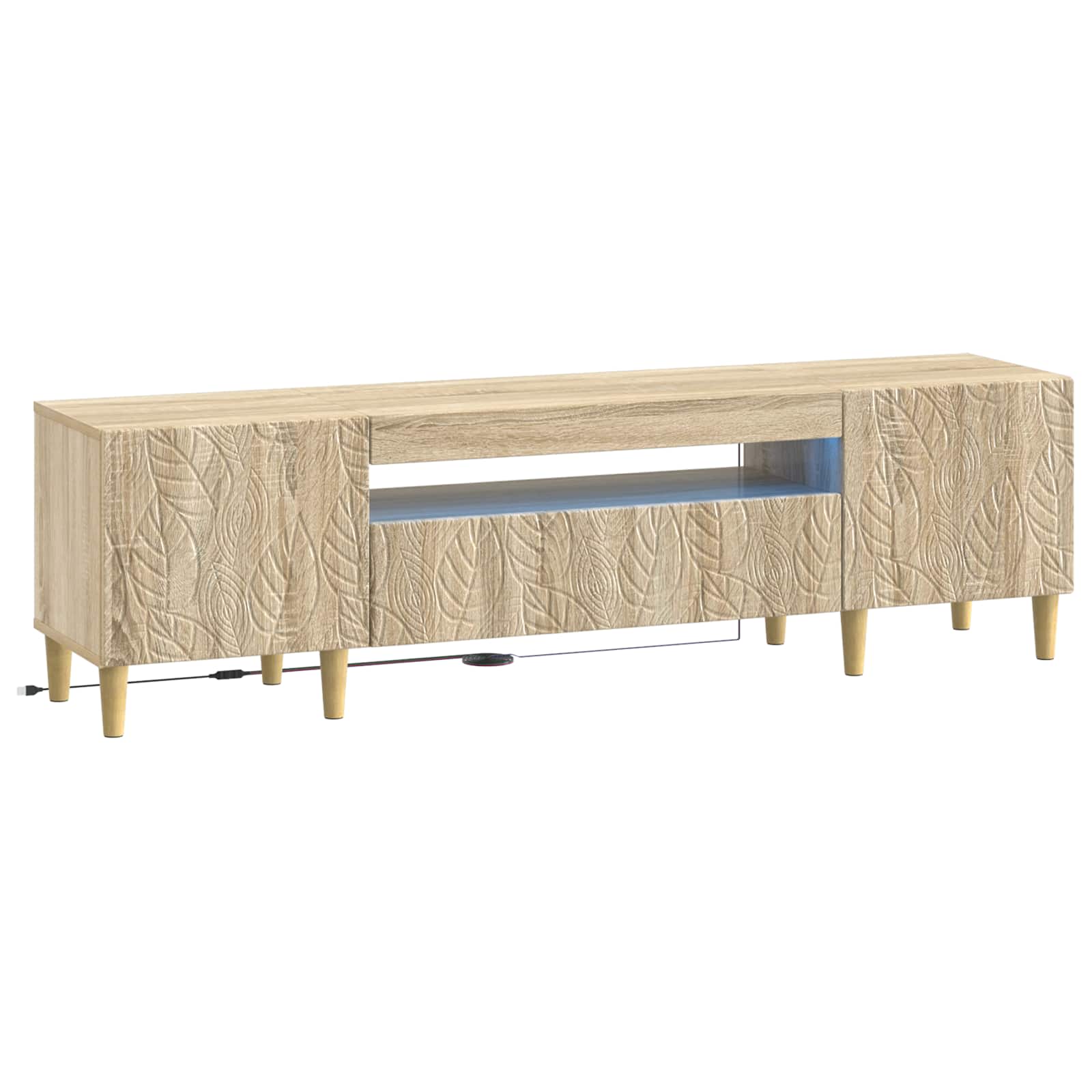 vidaXL Mueble de TV LED Madera de ingeniería 153 x 35 x 43 cm Multicolor