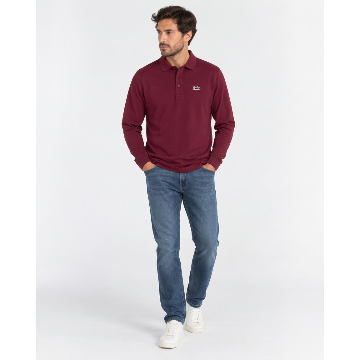Lois Polo Hombre Manga Larga Piqué Algodón Polo-Water Rojo Burdeos 251109
