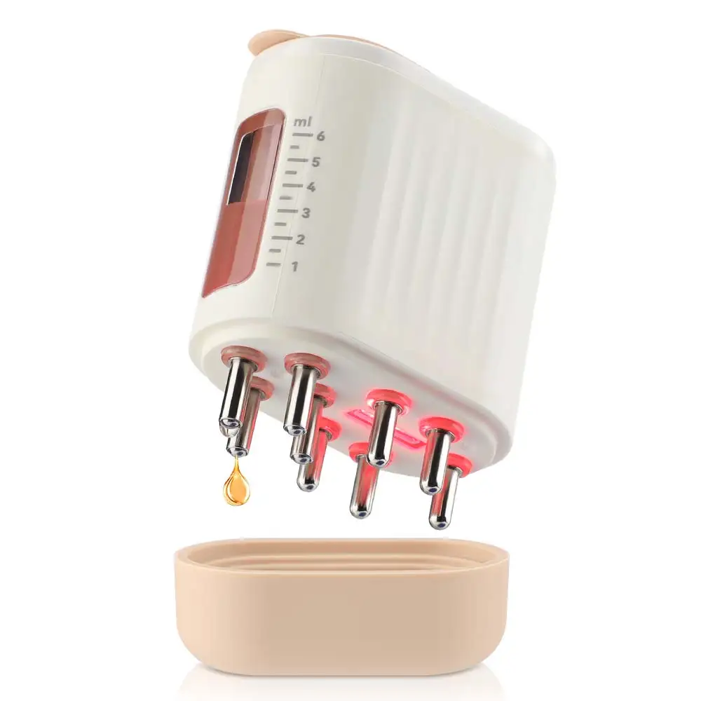Masajeador eléctrico para el cuero cabelludo y la cabeza, aceite de crecimiento del cabello, peine de suero, rascador de cabeza impermeable, tratamiento para el crecimiento del cabello con terapia de luz roja