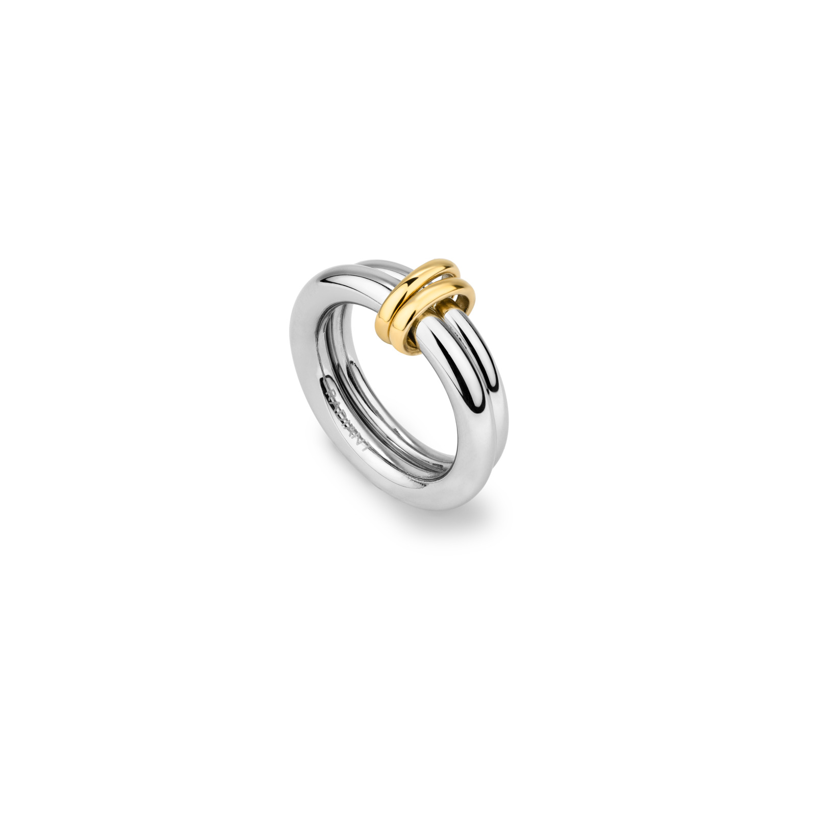 Radiant Anillo Mujer Anillo Mujer Knots Doble Bicolor De Acero Dorado, Plateado Talla Europea 52,00 Talla España 12,00 Ry000406
