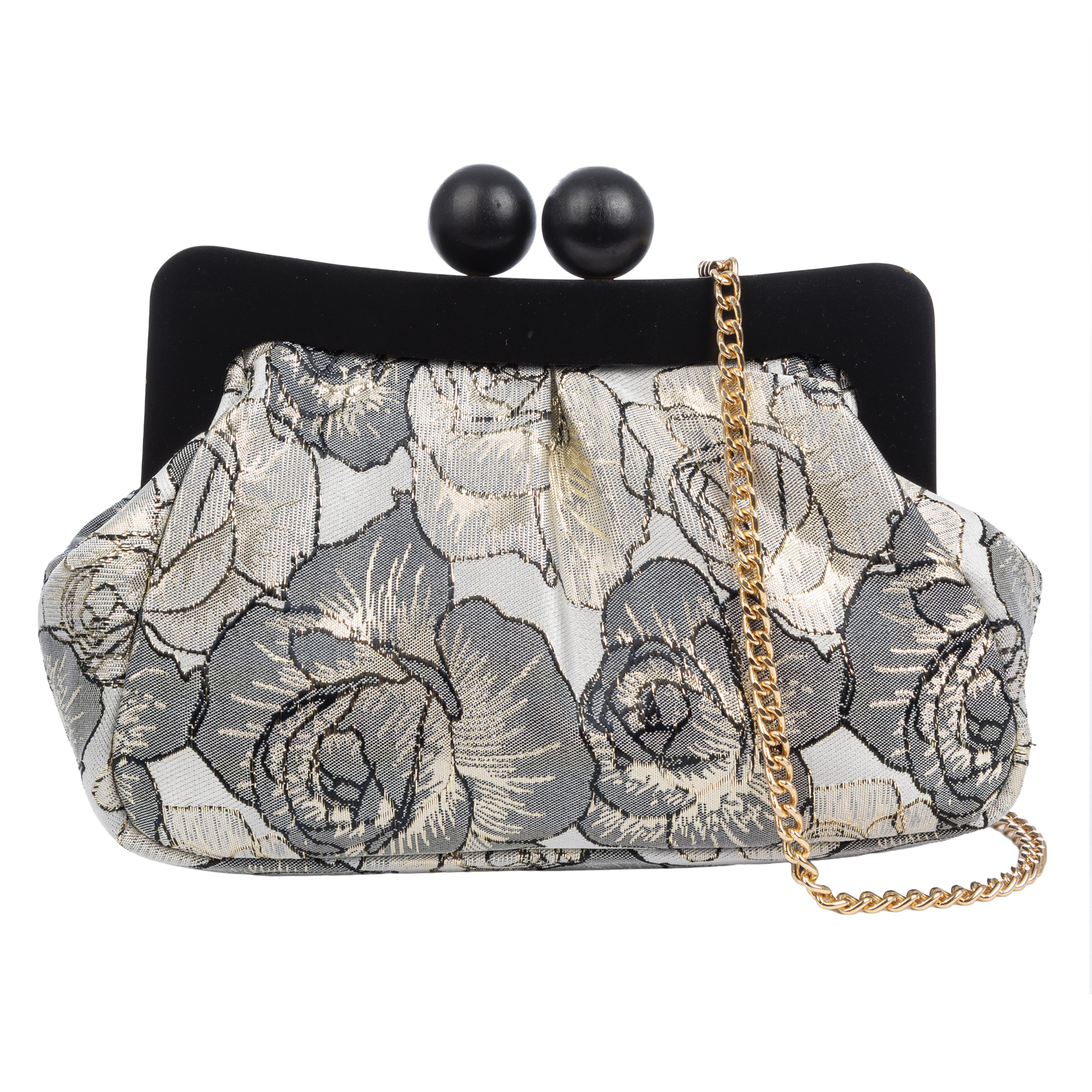 Bormida Bolso bandolera Mujer. Fabricado en madera y tela con diseños florales.