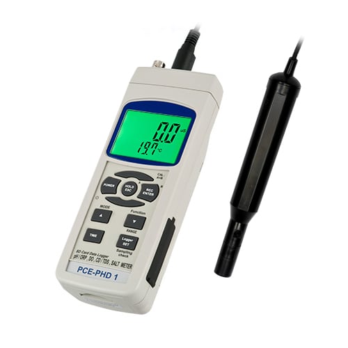 PCE-PHD 1-O2 Medidor de Oxígeno Portátil con Interfaz RS-232 y Almacenamiento en Tarjeta SD 16GB | PCE Instruments