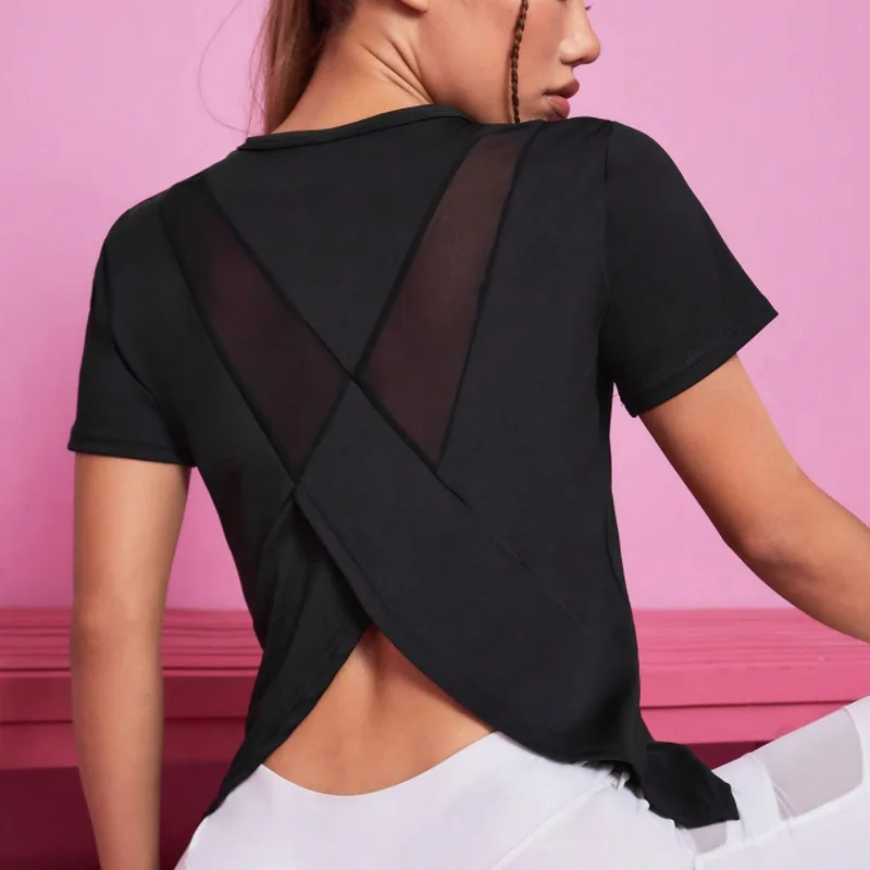 TK Camiseta De Yoga Sin Costuras Para Mujer Top De Fitness Entrenamiento En El Gimnasio Deportiva Corta Manga Sportswear