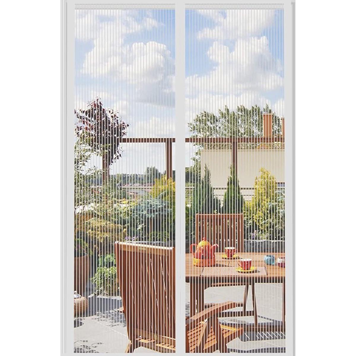 Mosquitera magnética para puerta/ventana - Cortina antimosquitos para puerta - Malla antiinsectos - Mosquitera magnética para puerta corredera - No requiere taladrar - 120 x 210 cm - Blanco