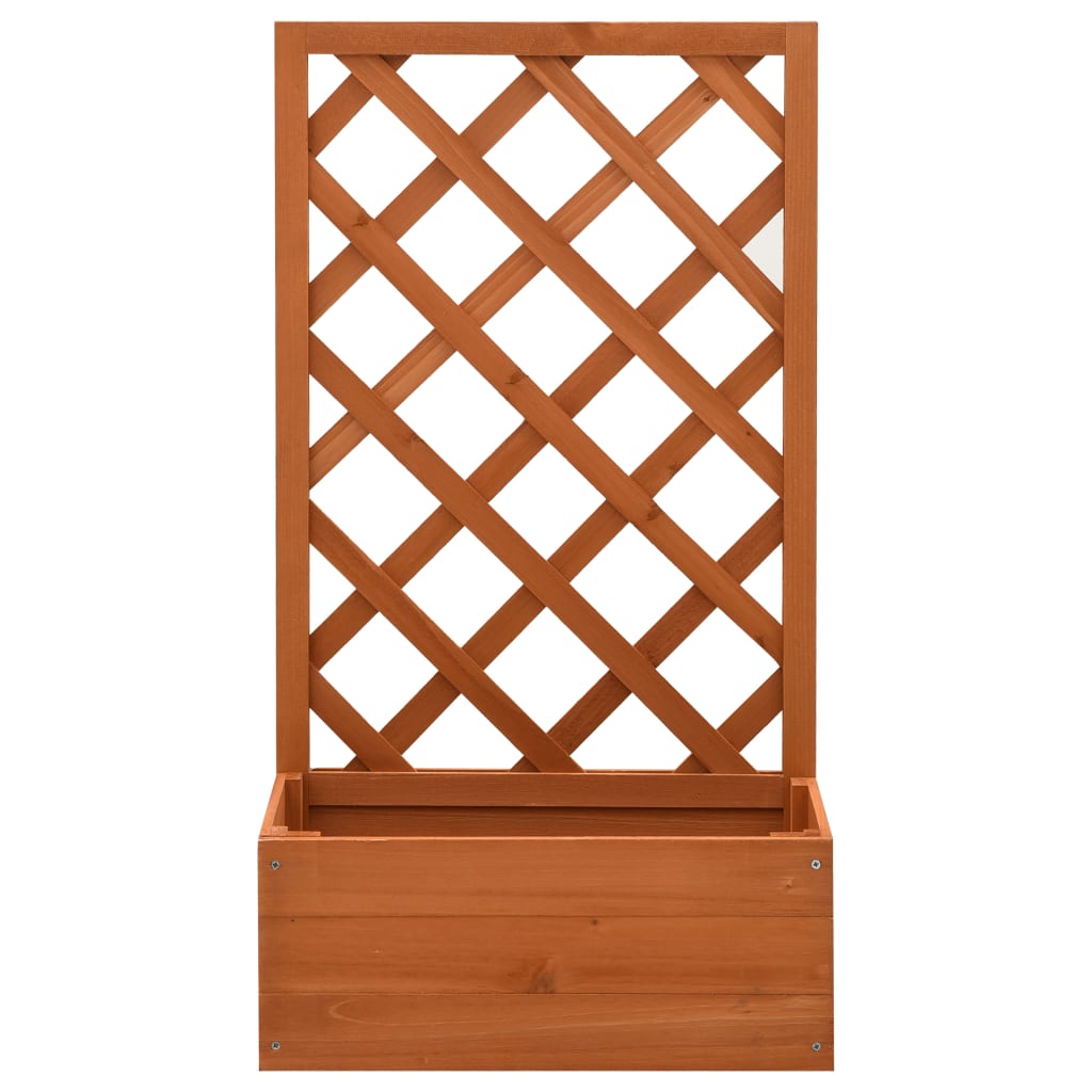 vidaXL Jardinera enrejada de jardín madera abeto 50x25x90 cm Color Naranja, Gris, y mas
