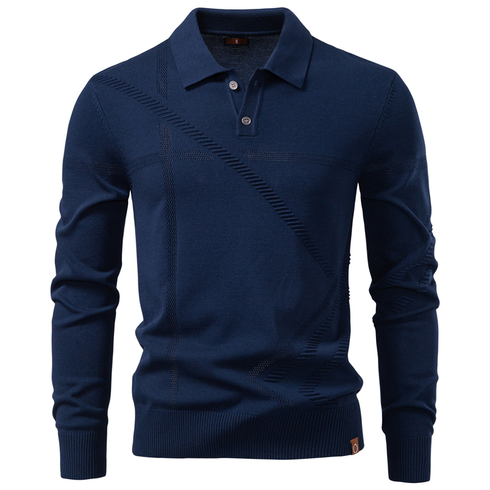TK Nuevo suéter de punto estilo polo para hombre, estilo business casual, otoño/invierno.