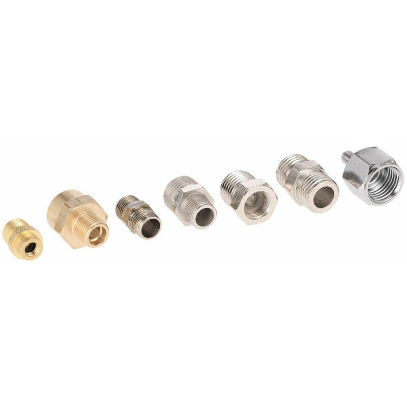 CA Juego de adaptadores de 7 piezas para compresor, juego completo de adaptadores de tráquea para compresor de aire con aerógrafo TD-AX.