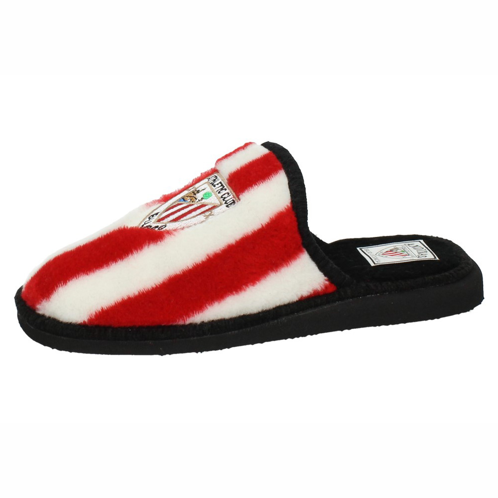 Zapatillas Casa marca ANDINAS para hombre en color blanco-rojo. Zapatillas de Casa para Hombre Andinas sin Cordones en Blanco y Rojo