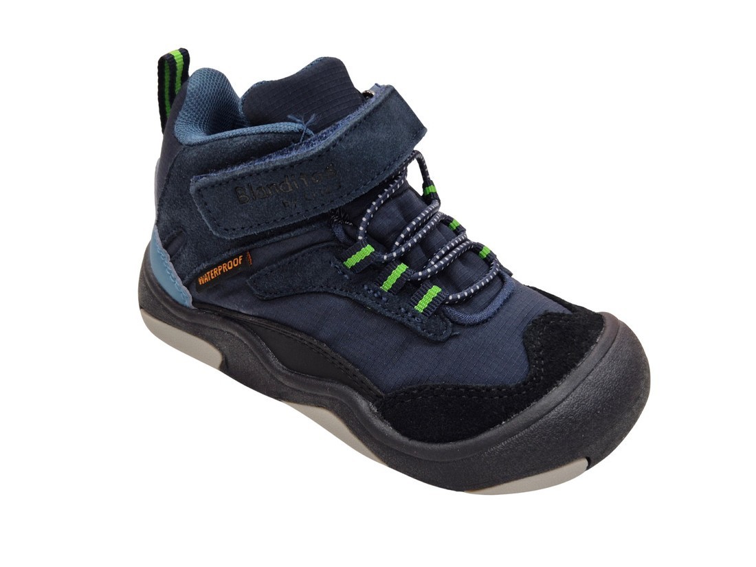 Blanditos by Crios - Botas Hera barefoot para niños con velcro y elásticos impermeables color navy