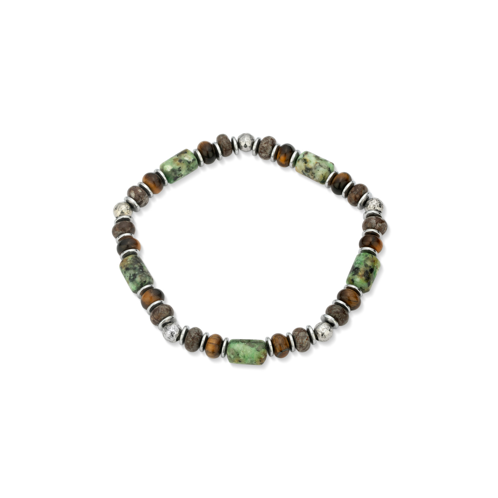 Radiant Pulsera Hombre Pulsera Hombre Boheme Verde De Acero, Piedra Multicolor Rh000369