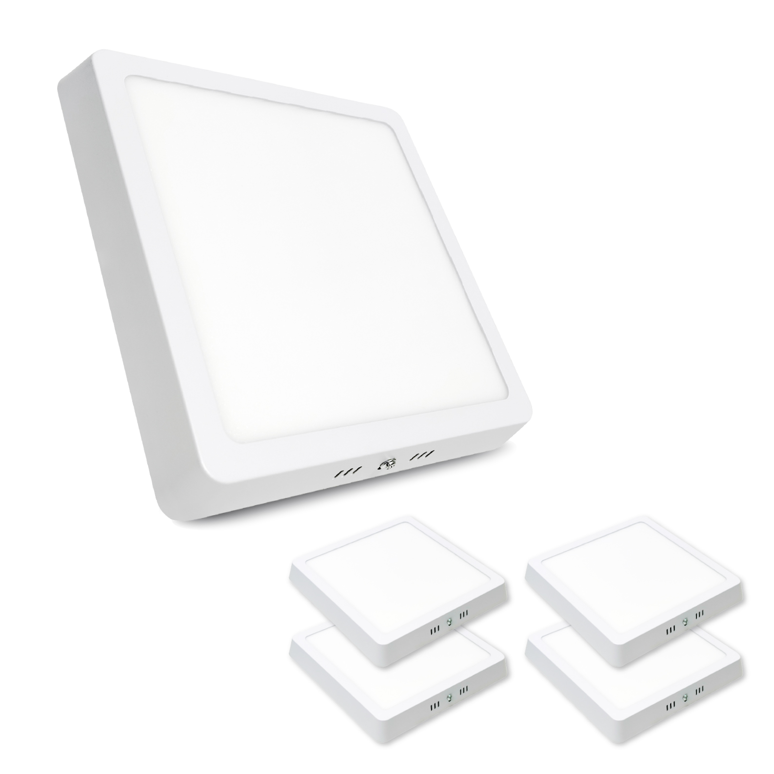 LED ATOMANT Plafón LED de superficie cuadrado CCT 210 mm, 20W y 1800 lúmenes, incluye driver externo, instalación en techo o pared, diseño moderno y compacto, luz uniforme sin parpadeos, ideal para pasillos, cocinas, baños u oficinas, panel LED eficiente