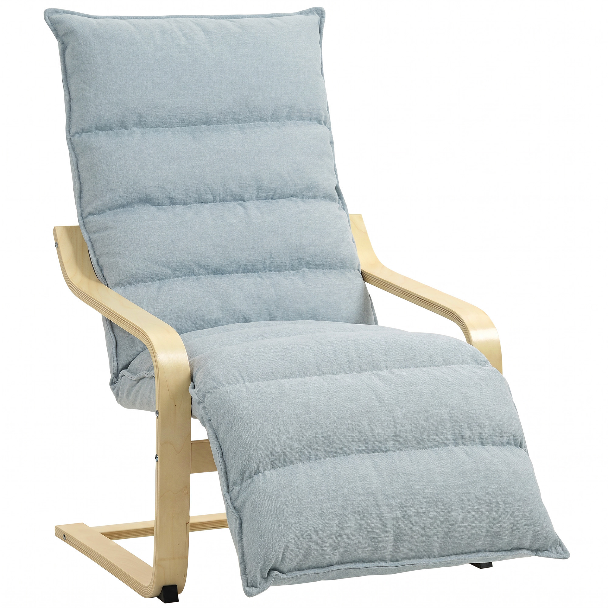 HOMCOM Sillón de Salón con Reposapiés Ajustable, Butaca de Salón Tapizada en Terciopelo, Marco de Madera, Sillón de Relax para Dormitorio, Oficina, Estudio, 67x93x105 cm
