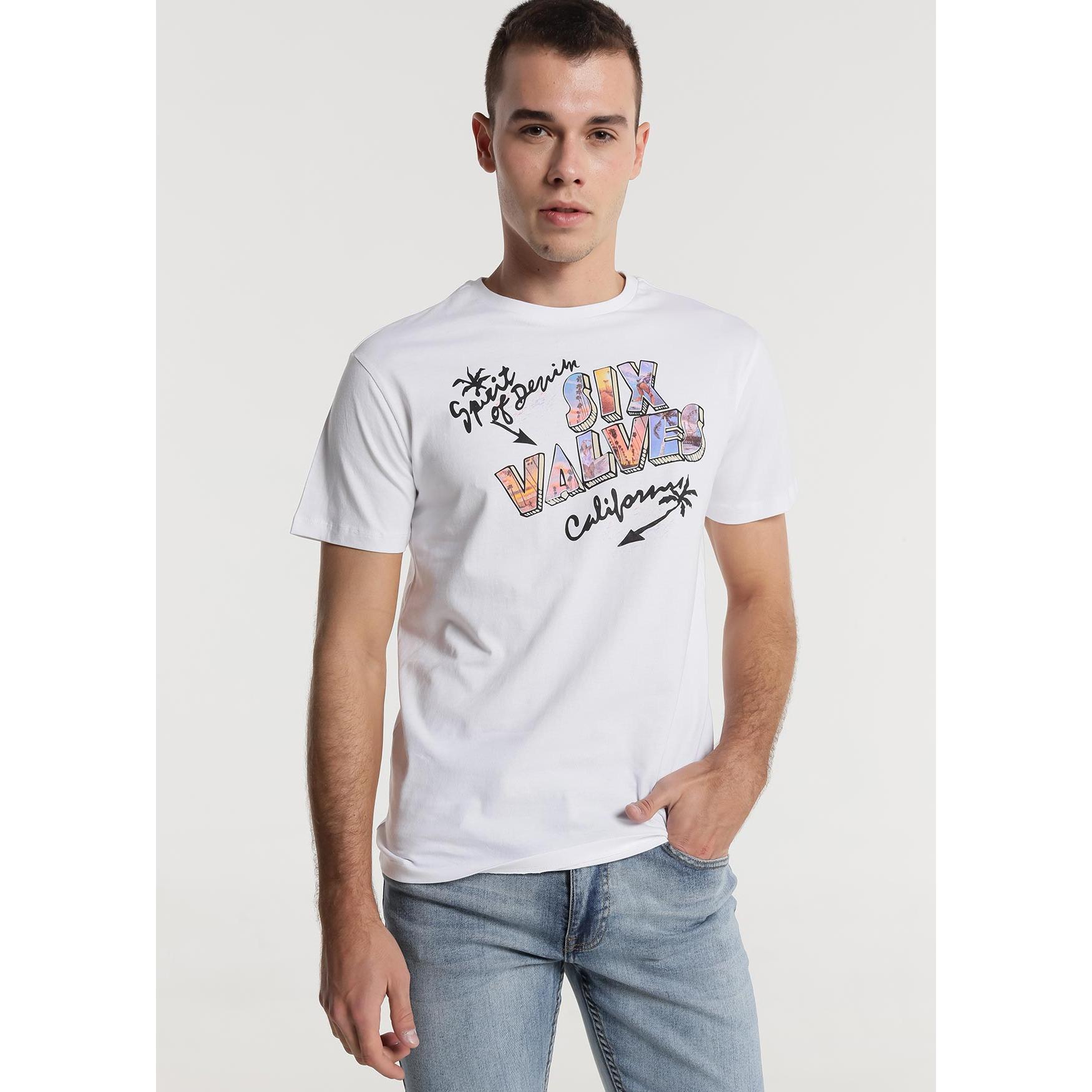 SIX VALVES - Camiseta basica de manga corta con grafica Six California