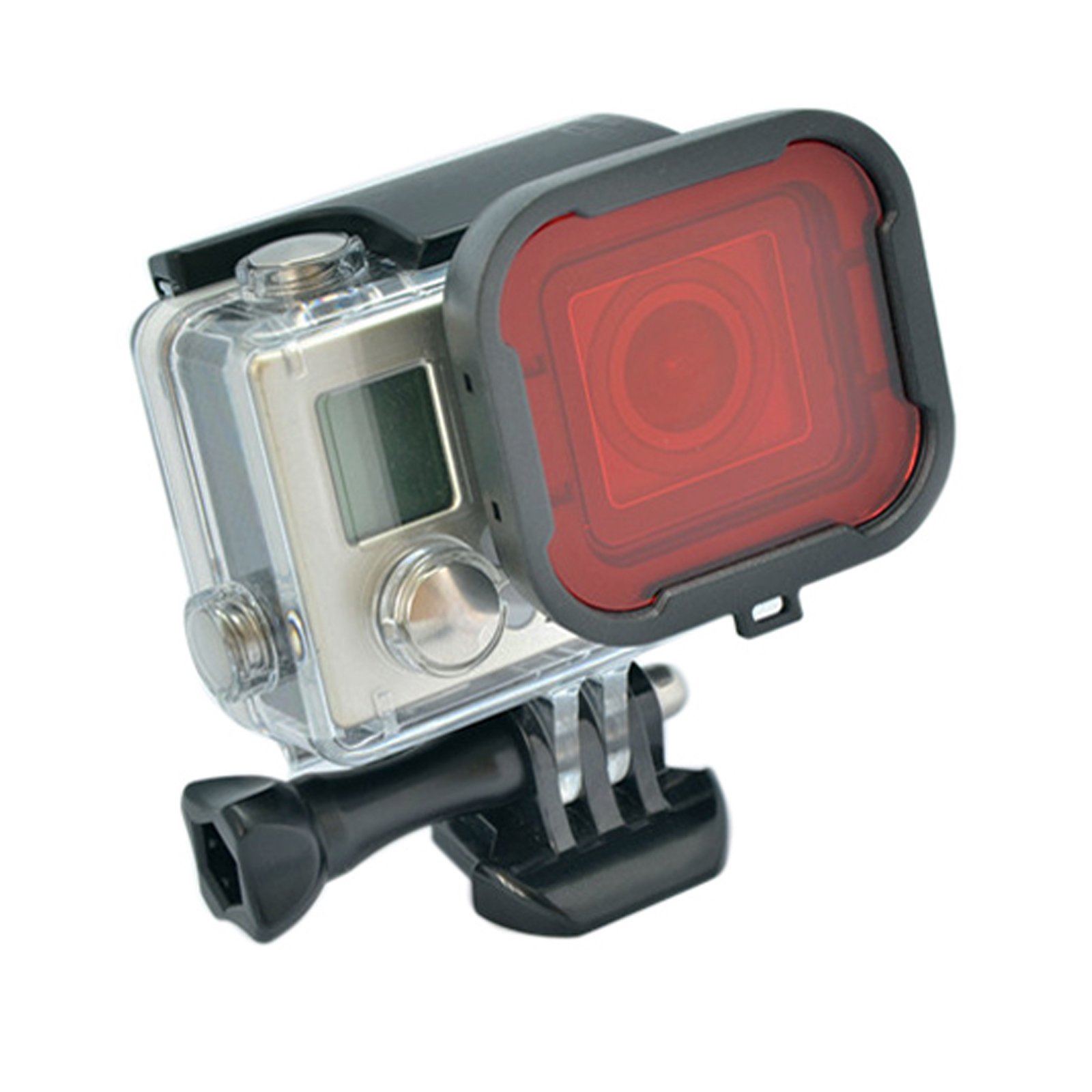 Madrid Gadget Store - Filtro Rojo para Carcasa de Buceo Agua Mar GoPro Hero4 Hero3+ Hero 4 3+ Silver Black - Recambio Repuesto