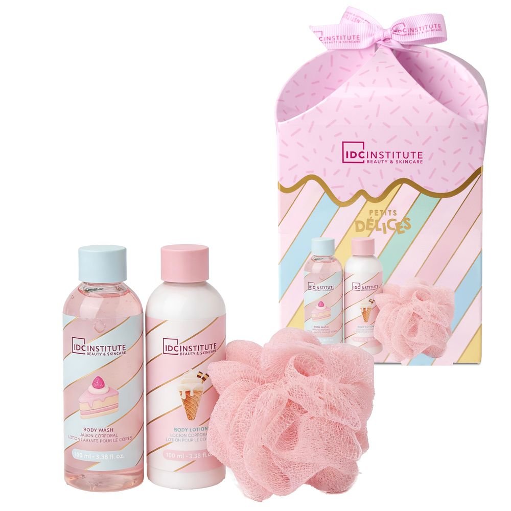 IDC SET DE DUCHA PETITS DELICES 3P IDC CAJA:6 unidades  PETITS 11x11x18 Cms.