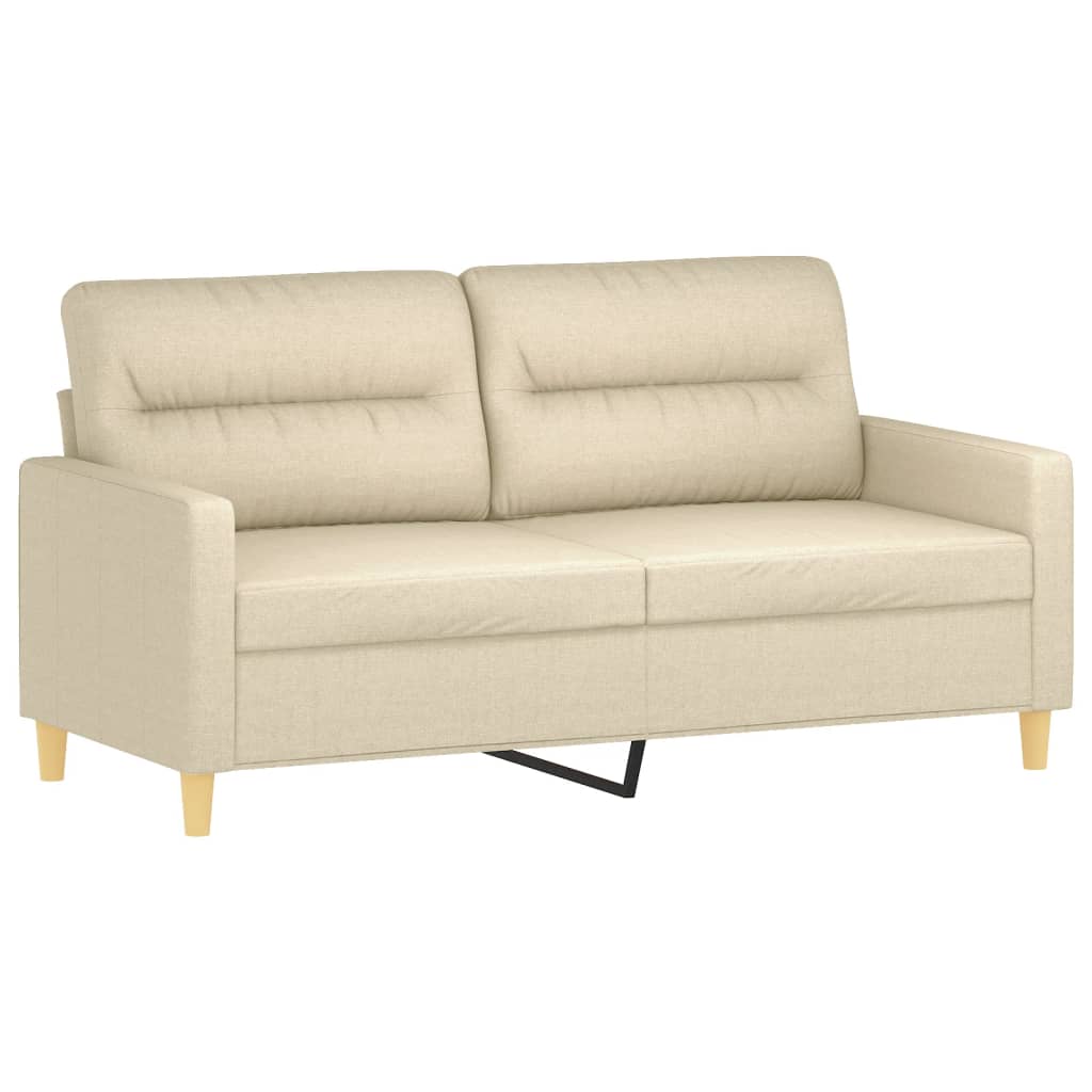 vidaXL Sofá de 2 plazas de tela color crema 140 cm