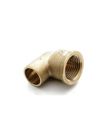 Codo Latón Soldar R/Hembra Fig.90G CU Ø15x3/8" Inyectometal CPH1538