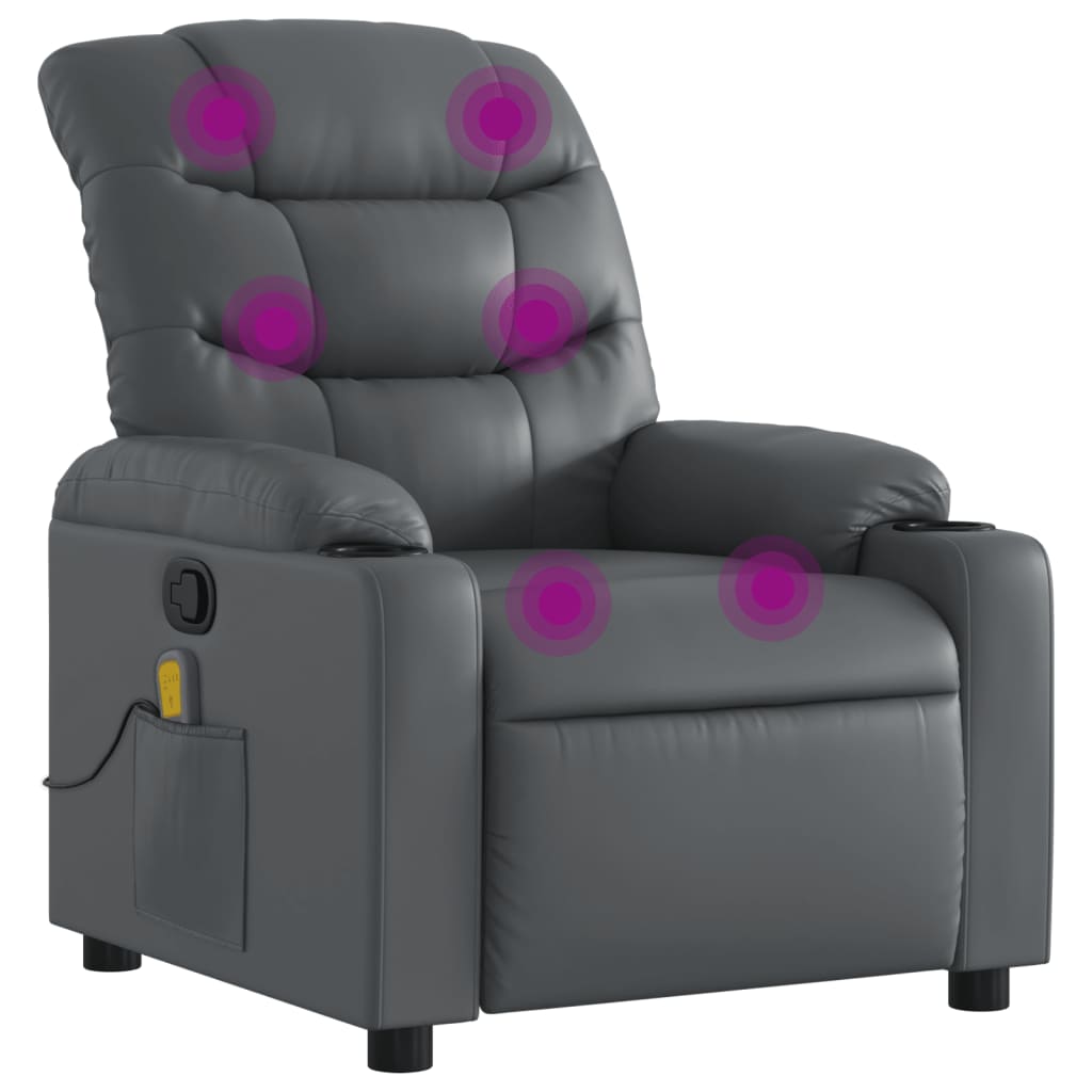 Vidaxl Sillón de Masaje Reclinable en Cuero Sintético - Negro