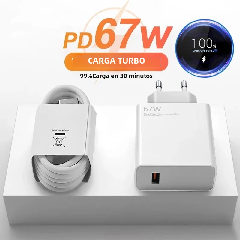 Cable De Carga Rápida Ultra 6A 67W Tipo C USB Para Xiaomi 11 12 Lite 13T Redmi Note 10 11T 12T 13 POCO X3 X4 F4 Compatible Con Solma