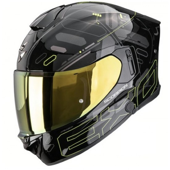 Scorpion EXO-530 AIR FOND negro-amarillo pinlock incluido y bomba inflable 173-532-141