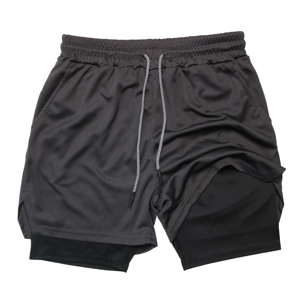 Om Home Shorts De Fitness Para Hombre Doble Capa 2 En 1 Deporte Entrenamiento En El Gimnasio Quick Dry Running Verano Shorts Casual