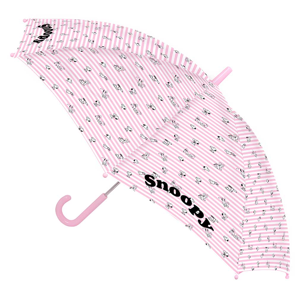 SAFTA | Paraguas Manual Snoopy (19'') de Diámetro 48 Cm, 8 Paneles, Varilla de Metal con Nervios de Acero 8 mm, Asa y Punta de PVC, Poliéster, Azul con Detalles Rosa, Varilla Metal y Asa PVC
