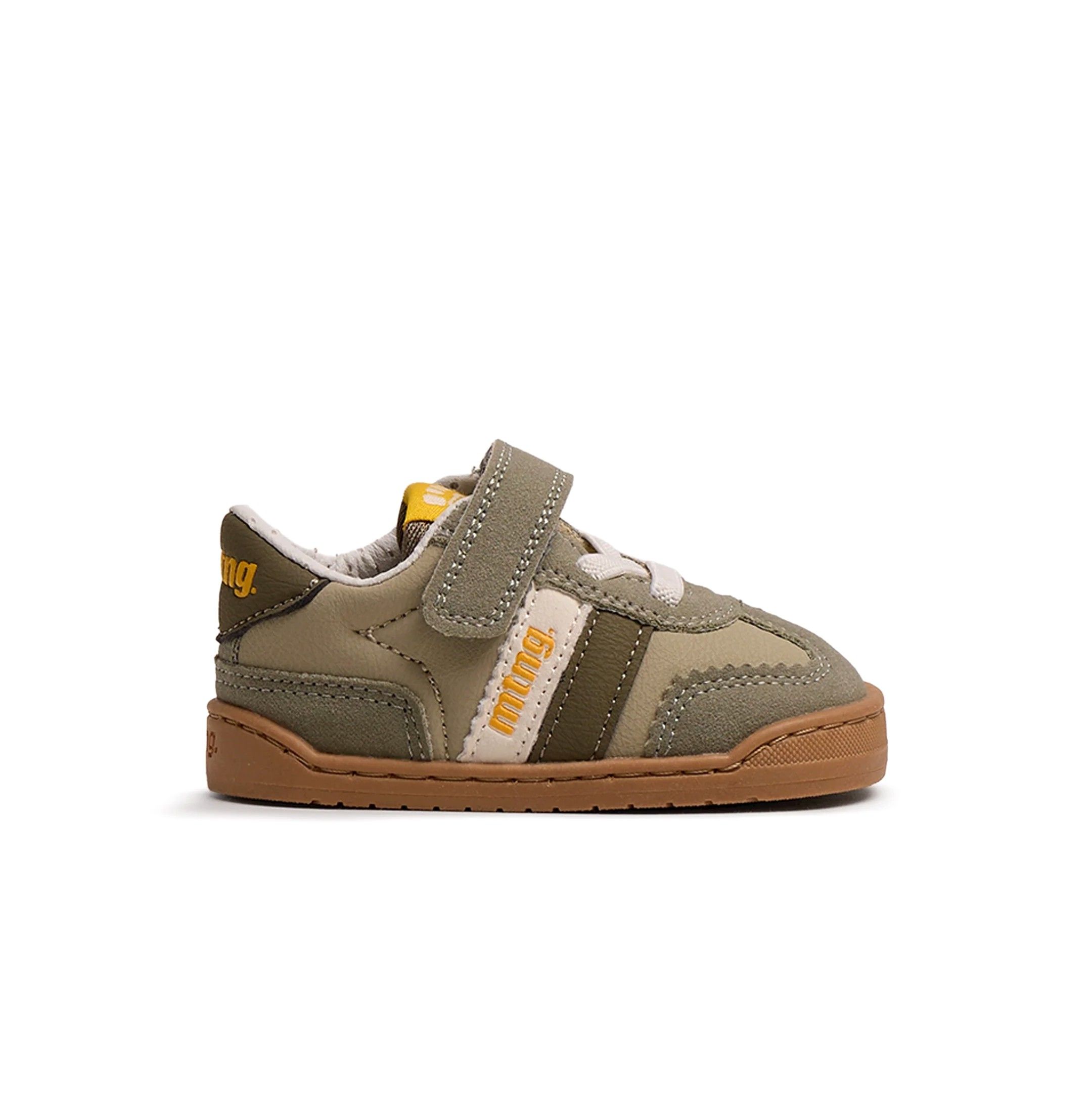 Mustang - Zapatillas infantiles Free Respect 49060F-C60319 estilo barefoot con puntera amplia, suela baja y cierre elástico + tira adherente, verde kaki