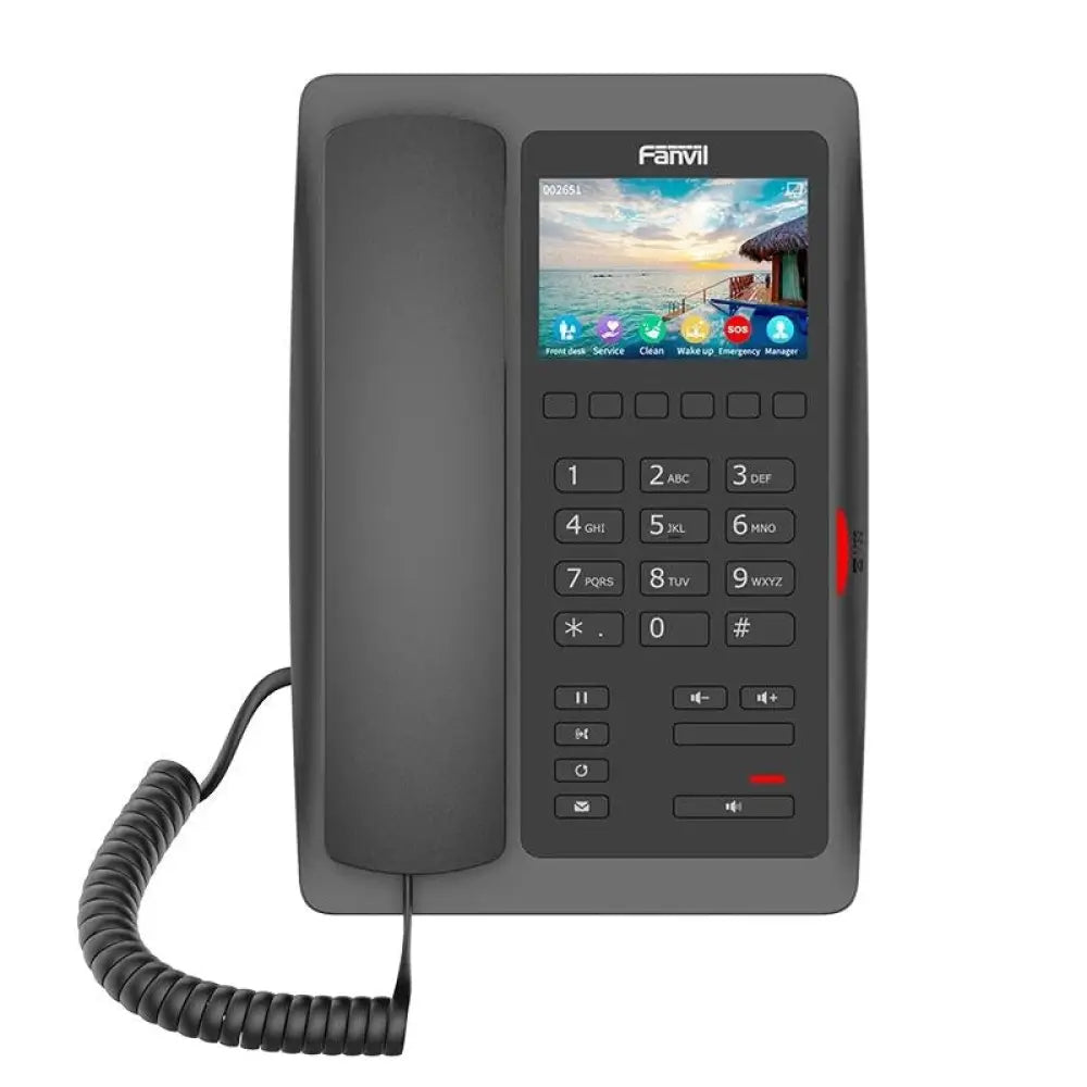 Fanvil - Teléfono IP H5W con WiFi integrado, PoE y pantalla táctil de 3,5 pulgadas para hoteles y oficinas