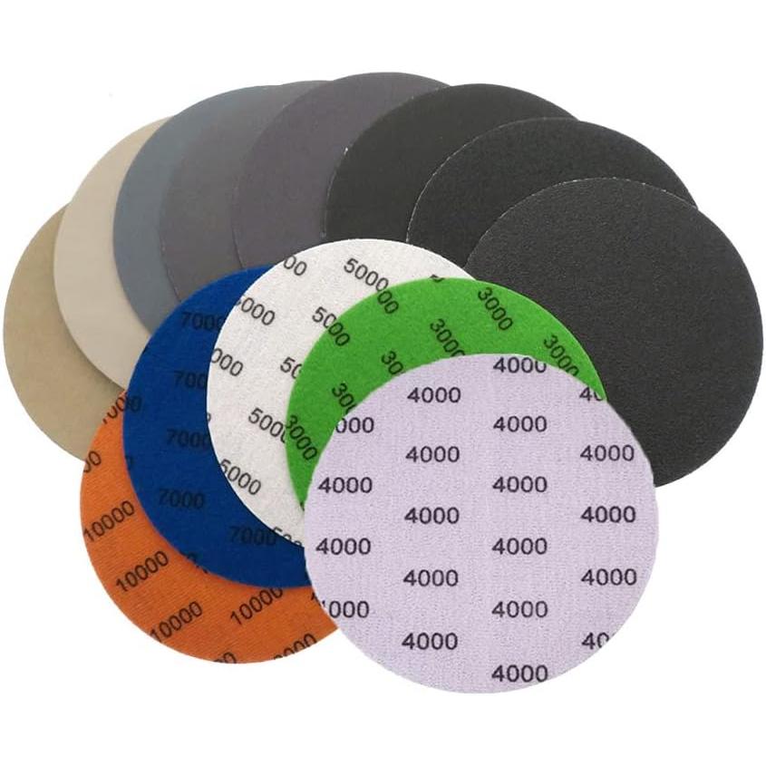 25 Piezas Discos de Lija en Seco y Húmedo, 125 mm Discos Hook and Loop, Discos Abrasivos para Lijar, Grano 3000, 4000, 5000, 7000, 10000, para Metal, Madera, Muebles, Cuero, Automóvil, Joyería