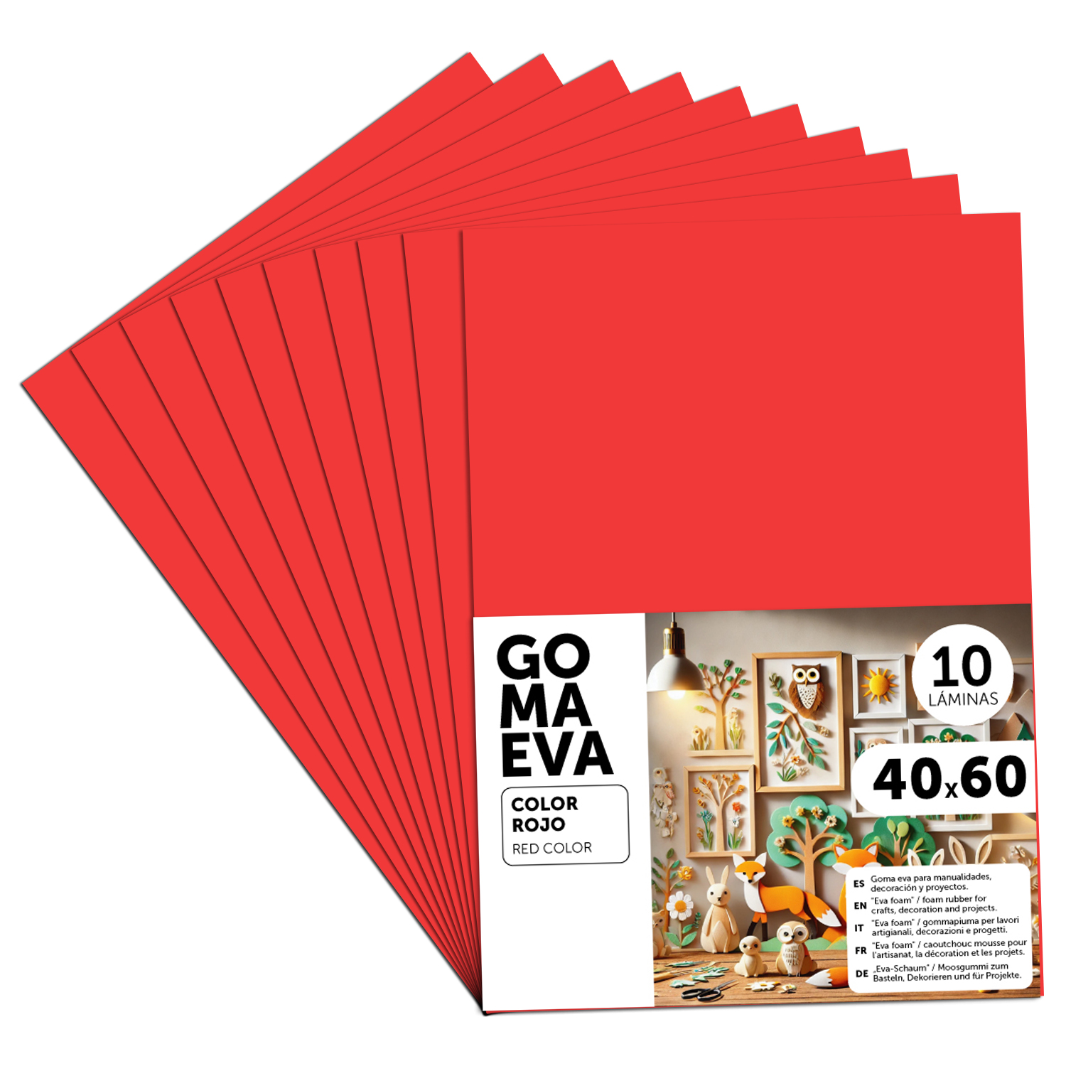 Goma Eva para Manualidades, Goma Espuma de Colores para Proyectos Creativos, Ideales para Artes y Manualidades, uso Escolar, Profesional o Artístico 40x60cm - m-office