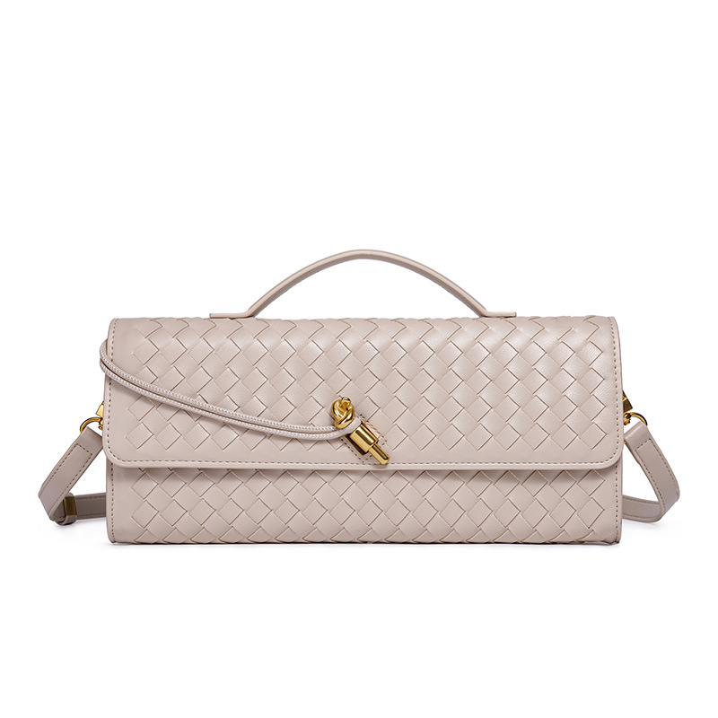 Bolsos de mano tejidos para mujer, bolso cruzado de hombro de piel sintética para noche, bolso bandolera de mano para formal, boda, fiesta