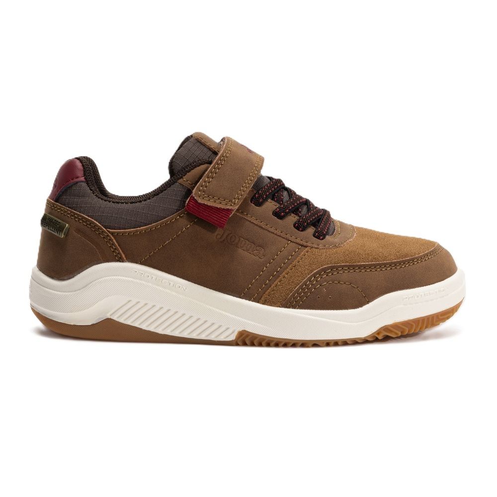 Joma - Zapatillas J.JARAMA JR 2534 para niño y niña, de piel sintética con suela de caucho DURABILITY y sistema VTS de ventilación, color marrón