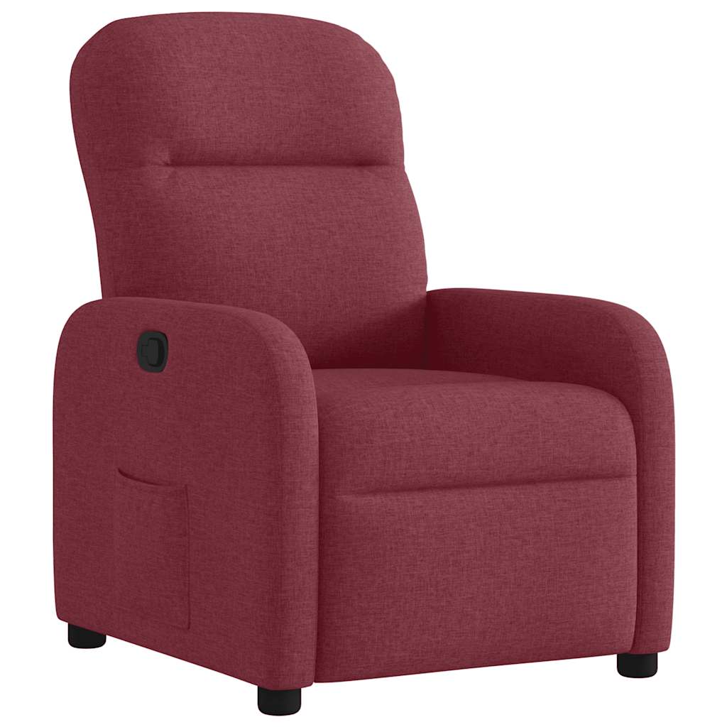 vidaXL Sillón reclinable de tela rojo tinto
