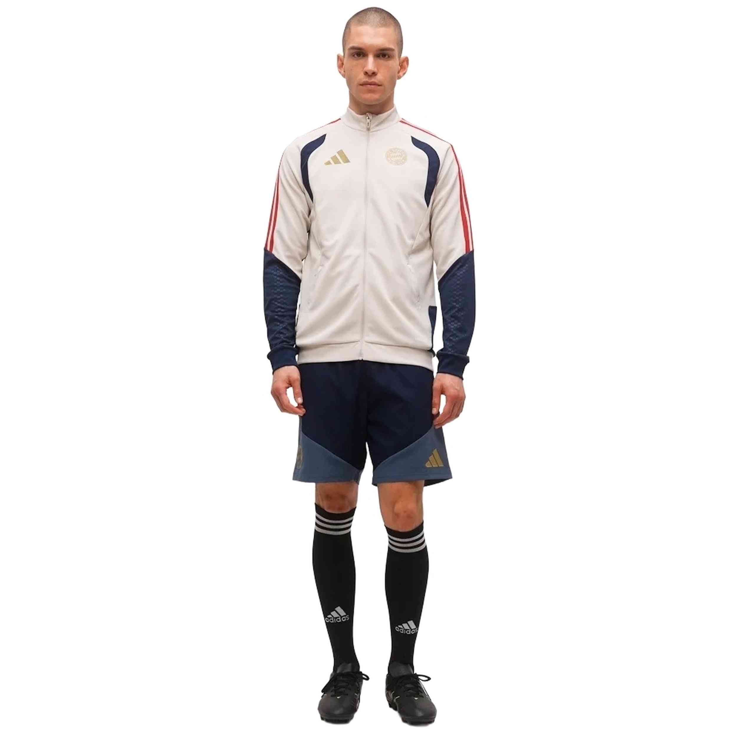 Chaqueta Adidas modelo FC Bayern Munich 26/27 Warm-Up para hombre y mujer en color Beige