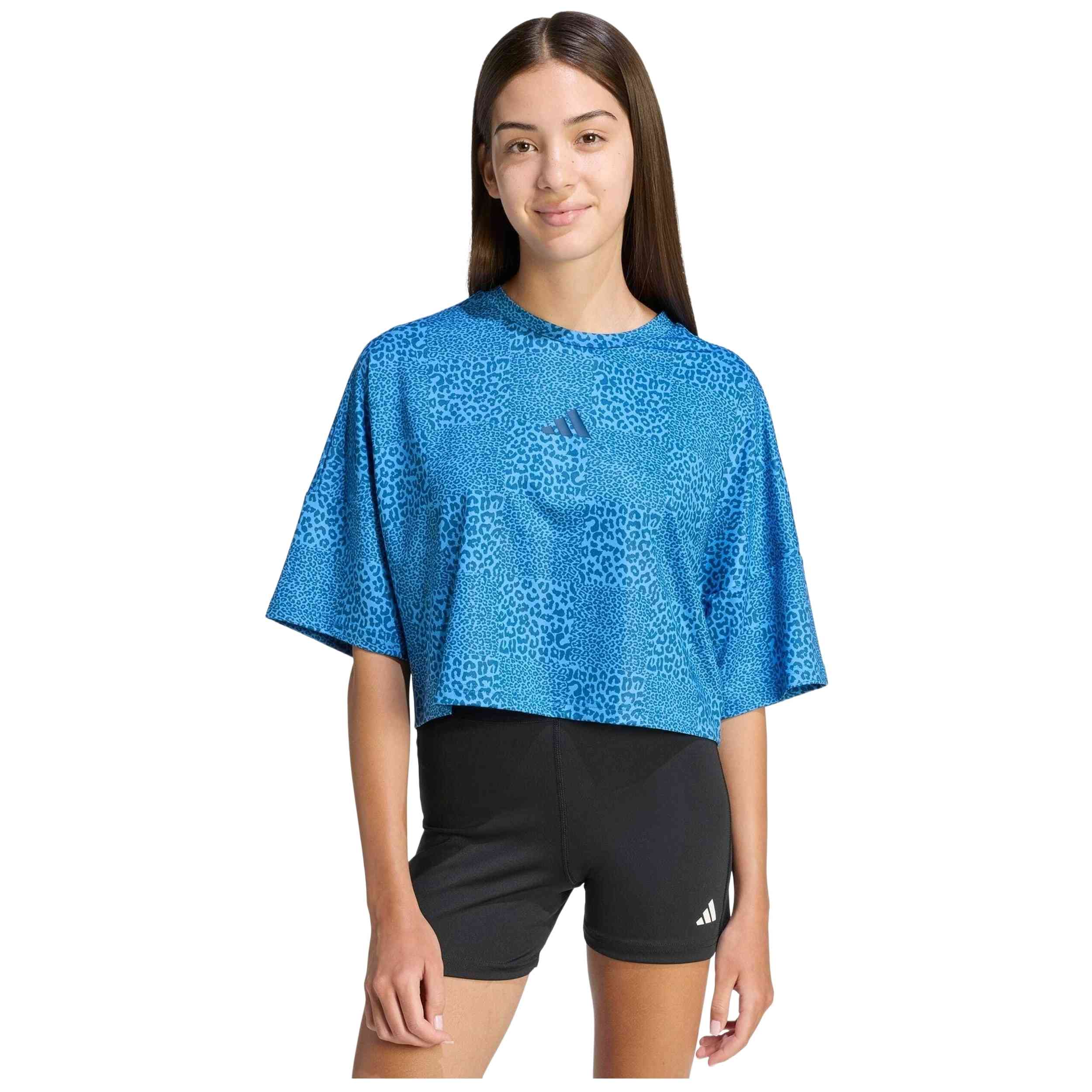 Camiseta De Manga Corta Adidas modelo JG SPI AOP TEE para Niñas en color Azul
