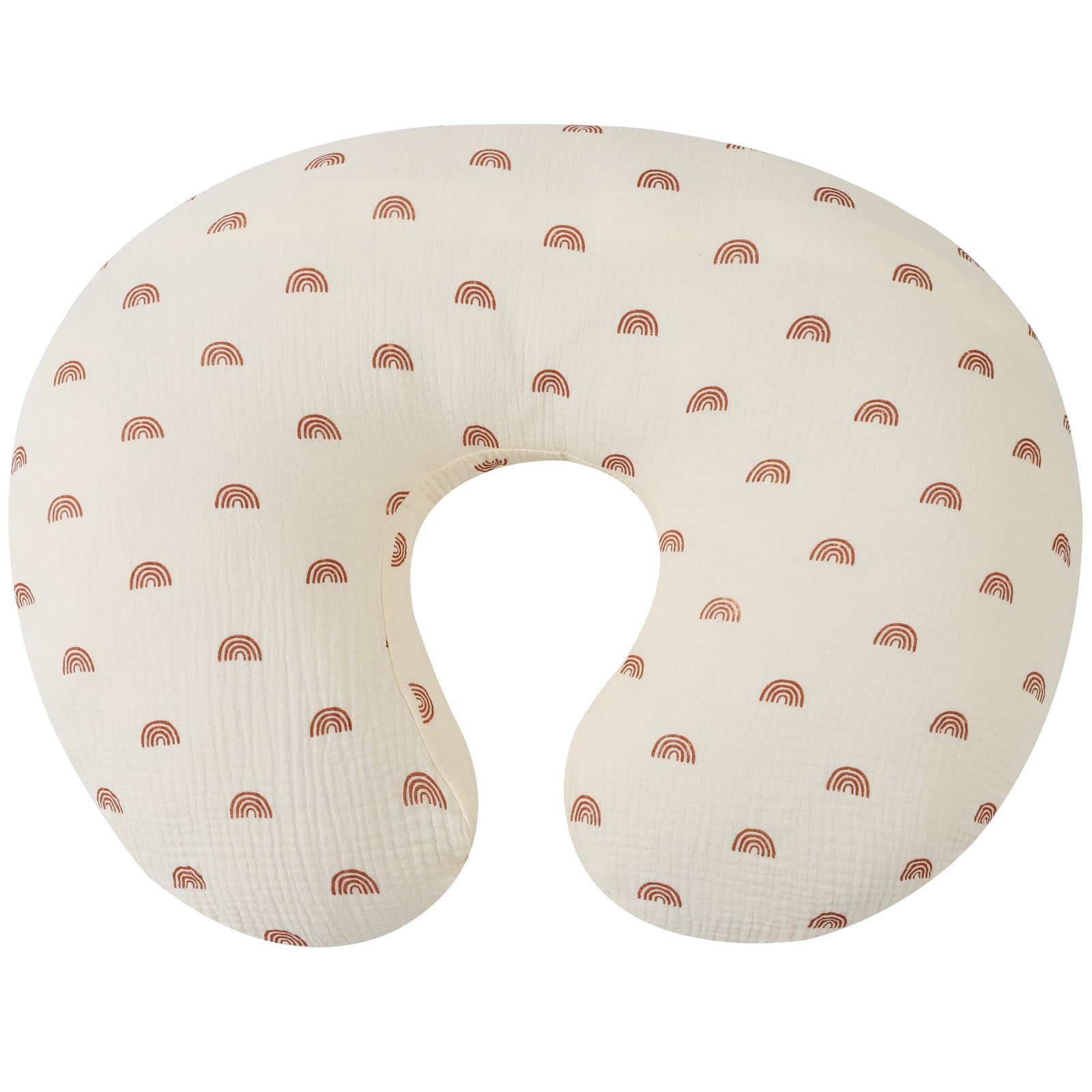 TK Funda de almohada de lactancia de muselina de hilo de algodón con estampado para bebé, almohada antisalpicaduras para bebé, funda de almohada de confinamiento con protección para la cintura agradable para la piel