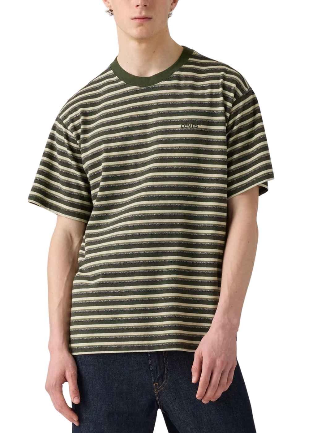 Camiseta Levi's® Red verdes rayas manga corta para hombre