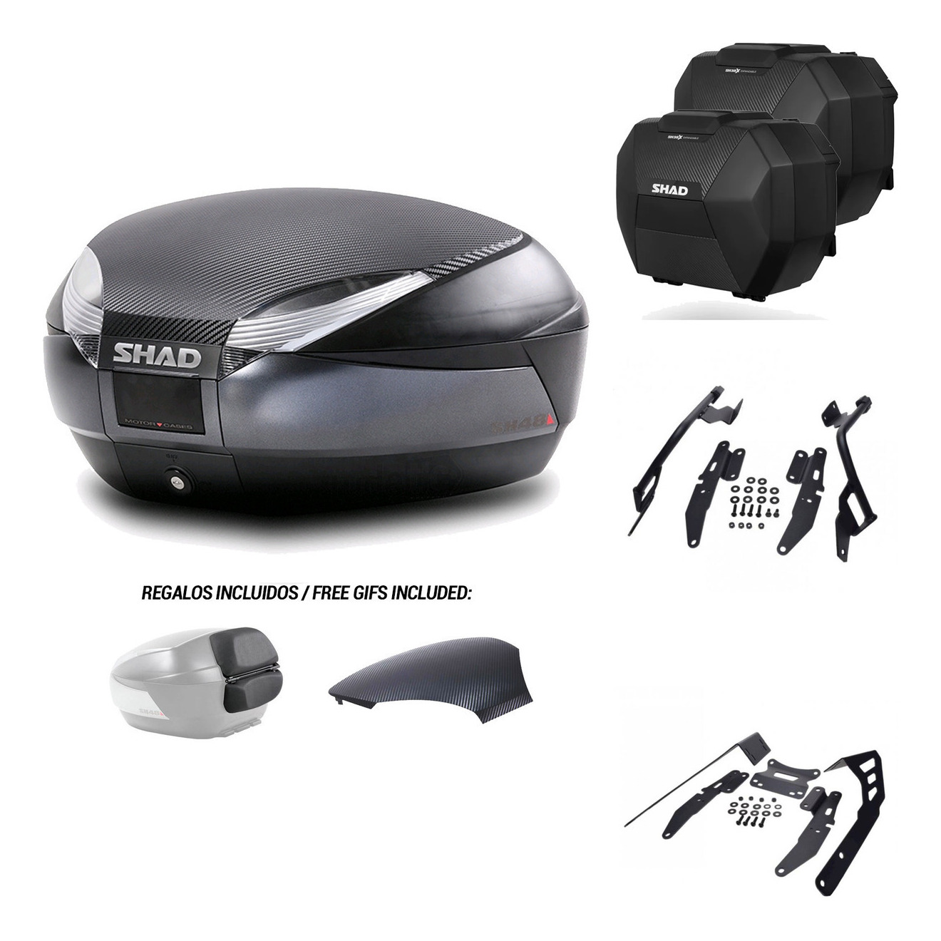 Maletas Sh38x Carbon + Herraje Baul + He KIT-574672