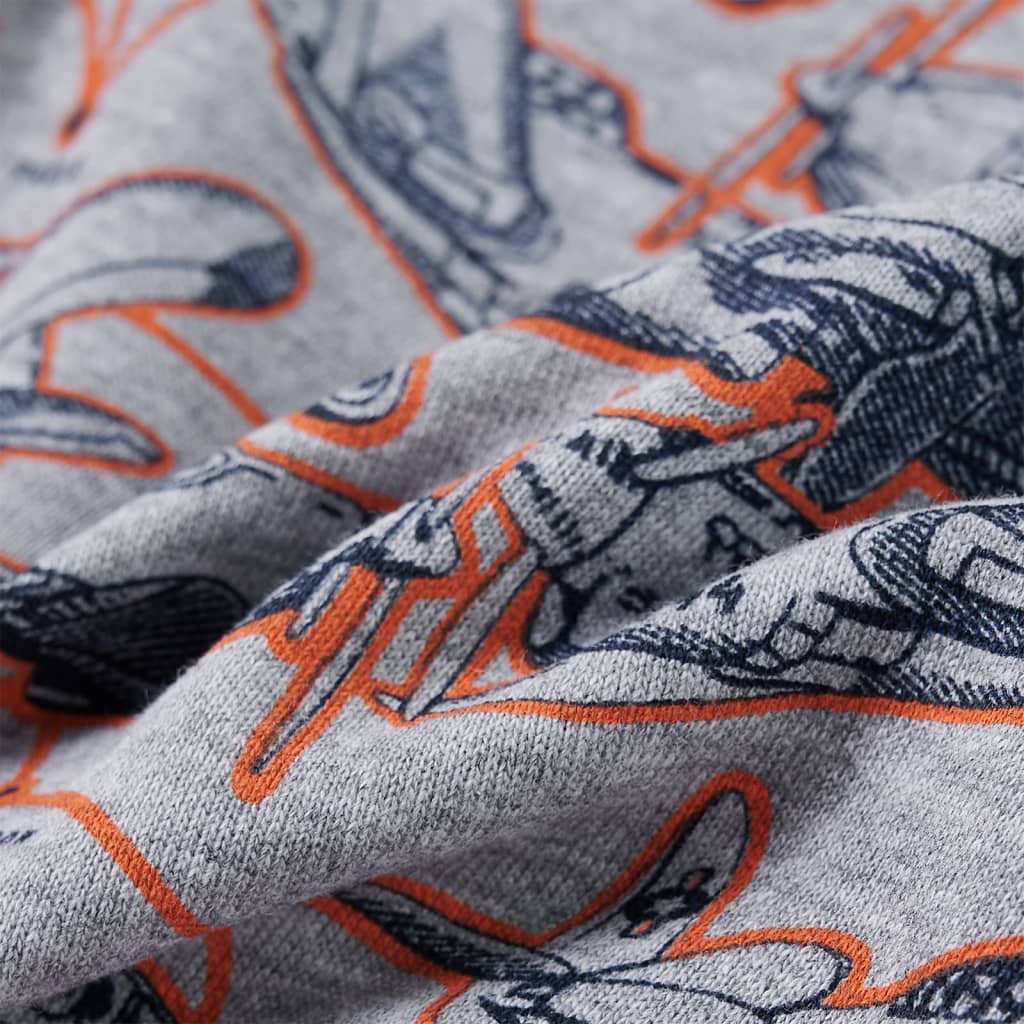 Sudadera para Niños con Estampado de Aviones Ropa Infantil Gris Oscuro Mélange