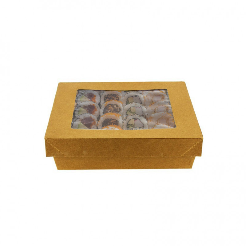 40 Uds. Envases de cartón kraft con ventana (1000cc) | Ref: 63310003C