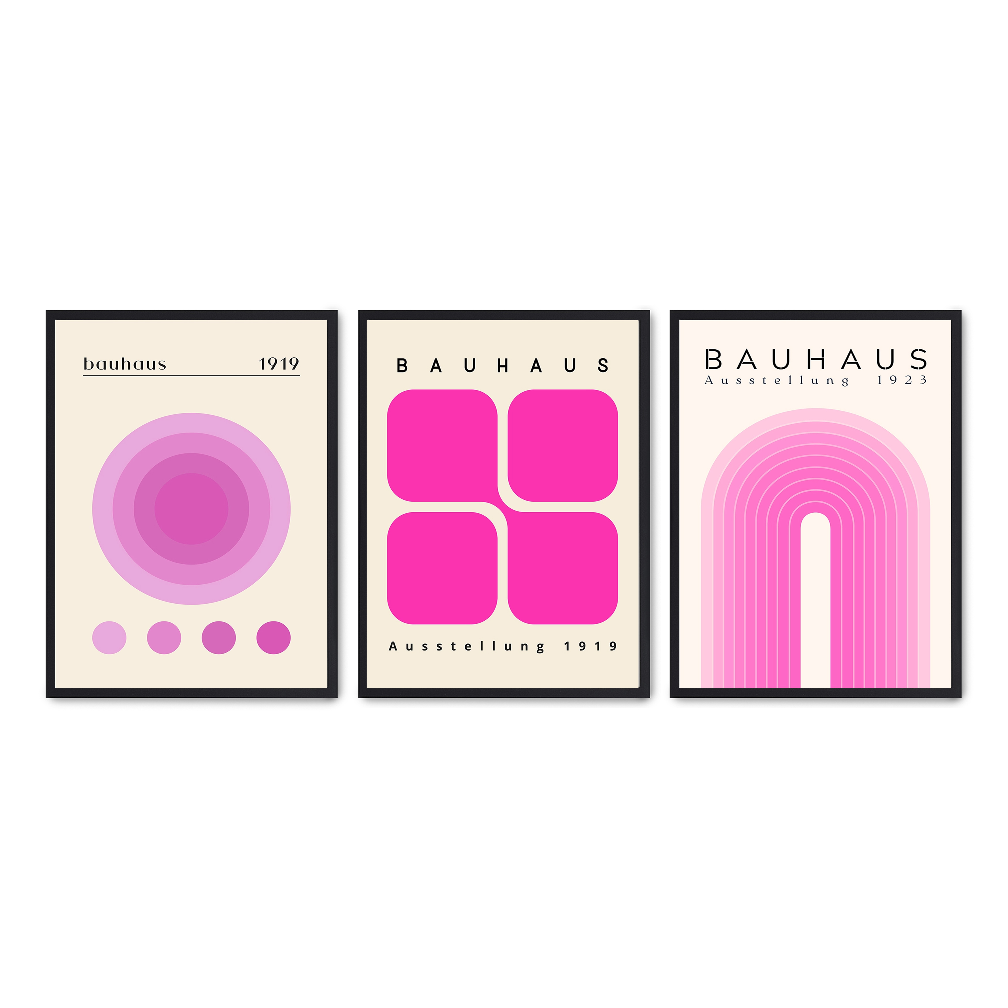 Set compuesto por tres cuadros con marco negro 30x40cm, Póster impreso en papel de calidad premium de 180gr, montado en marco de madera MDF con acabado en color negro, SETS