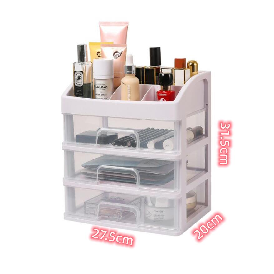 Organizador de Escritorio para Cosméticos, Caja de Almacenamiento con Gran Capacidad para Maquillajes, Esmaltes de Uñas y Joyería ,Organizador para Maquillaje con cajon 2-4 plantas
