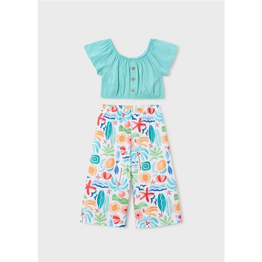 Mayoral - Conjunto de pantalón largo estampado para niña con diseño moderno y cómodo ideal para uso diario