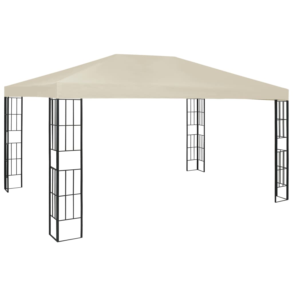 vidaXL Cenador con Tira de Luces 3x4 m Pérgola Parasol Carpa Jardín Color Crema, Antracita, y mas