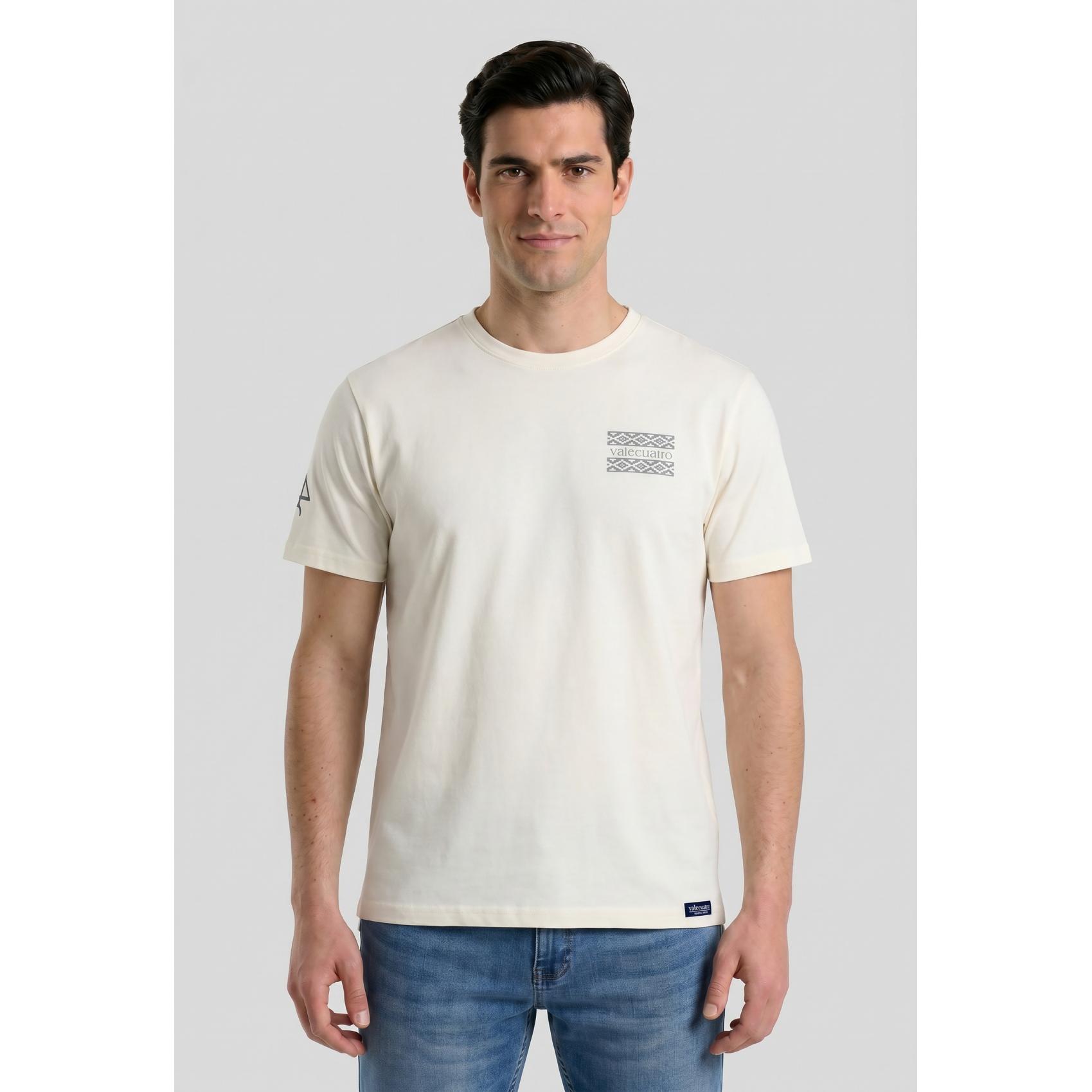 Camiseta Valecuatro étnica blanco roto