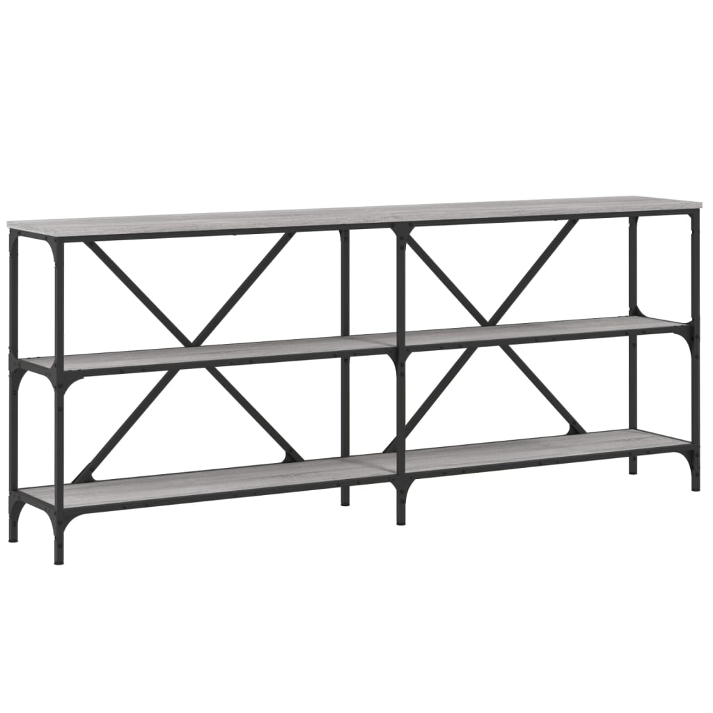 Vidaxl Mesa Consola Hierro y Madera de Ingeniería 180x30x75 Cm - Negro