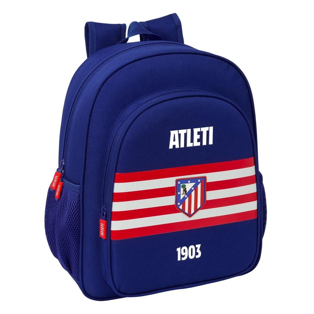 SAFTA | Mochila Grande con Ruedas Atlético de Madrid Compact Evolution Extraíble Mochila Escolar con Carro Integrado Espalda Acolchada, Licencia Oficial, Doble Compartimento para Portátil 15, USB