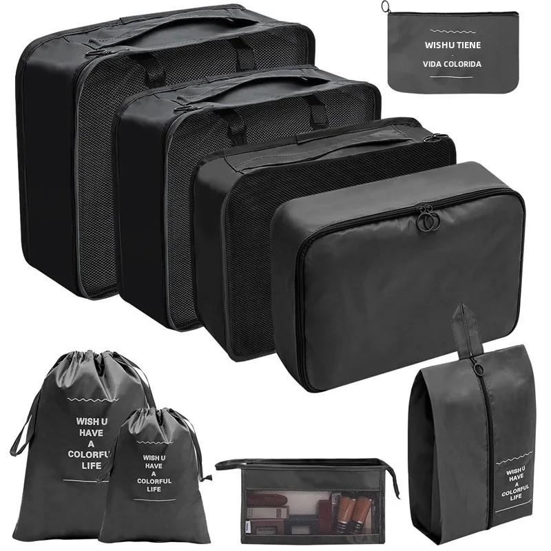 TK Juego De Bolsas Organizadoras De Viaje 7/8/9/10 Pcs Cubos De Empaque Portátiles Para Maleta Ropa Y Zapatos Organizador De Bolsos
