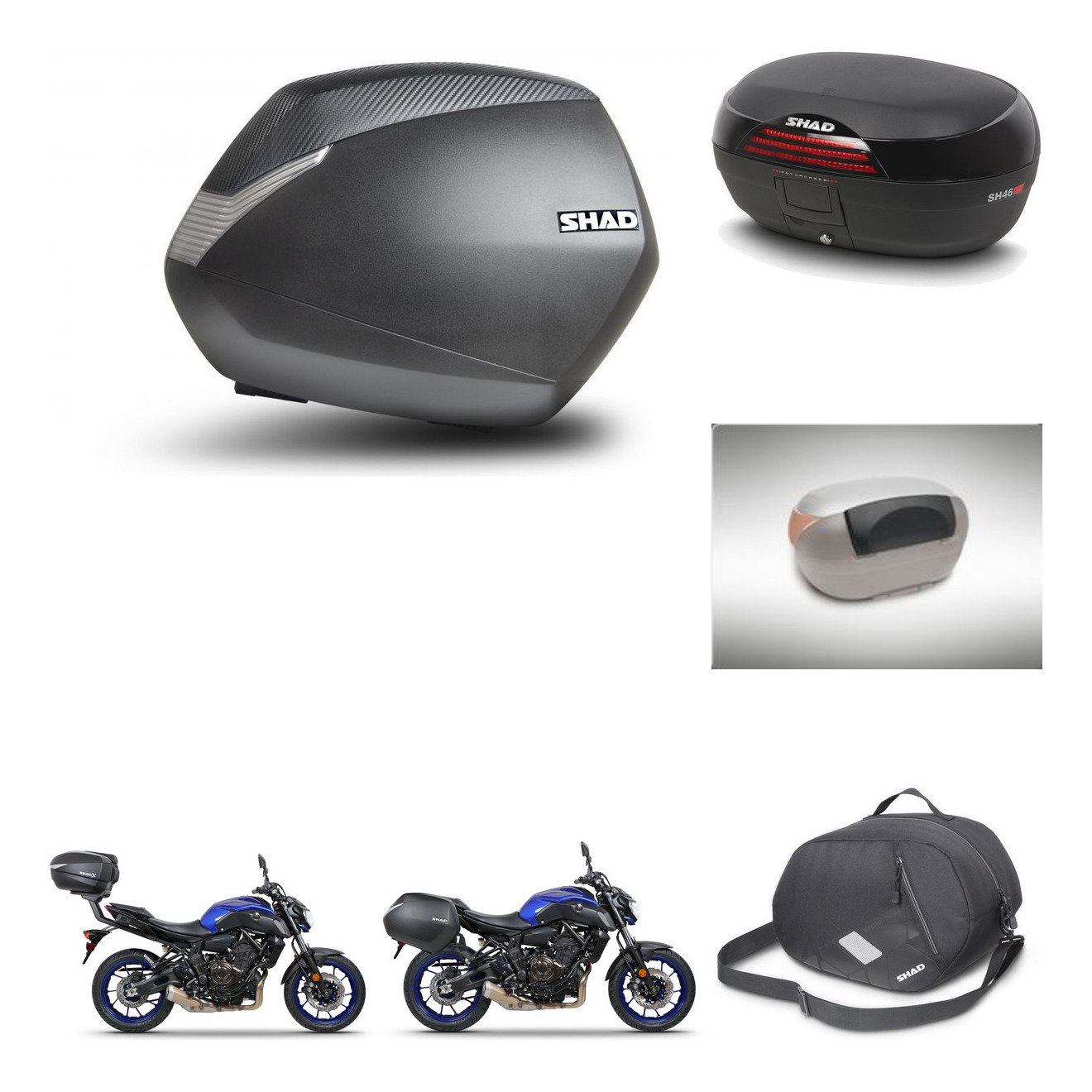Baul Trasero + Maletas Laterales + Accesorios + Herraje 3P + Herraje Montaje Sh36 Sh 36 Sh46 Sh 46 New Model KIT-266625